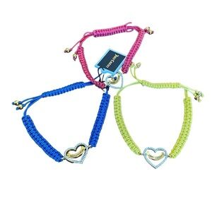 Juicy Couture Y2K 3pc Friendship Pave Hearts Bracelets